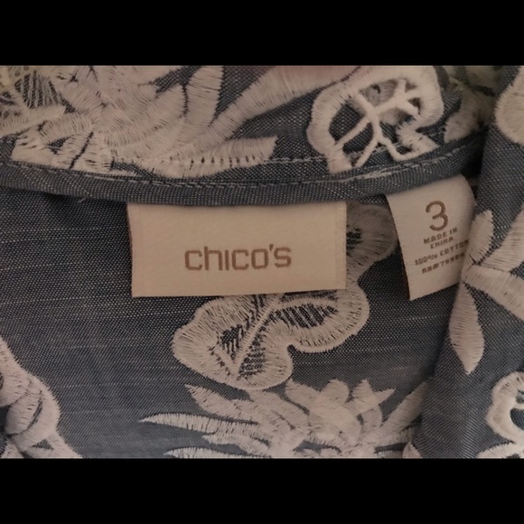 Chico’s blue lace jacket/button down - Picture 5 of 9